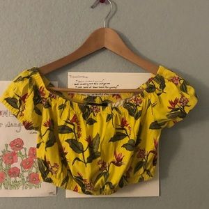 f21 hawaiian print crop top